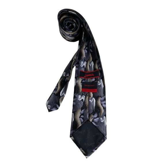 🆕JERRY GARCIA Gray Art Silk Tie 60"/ 3.2" NWOT - Picture 1 of 4